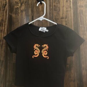 Princess Polly Black Ribbed Top